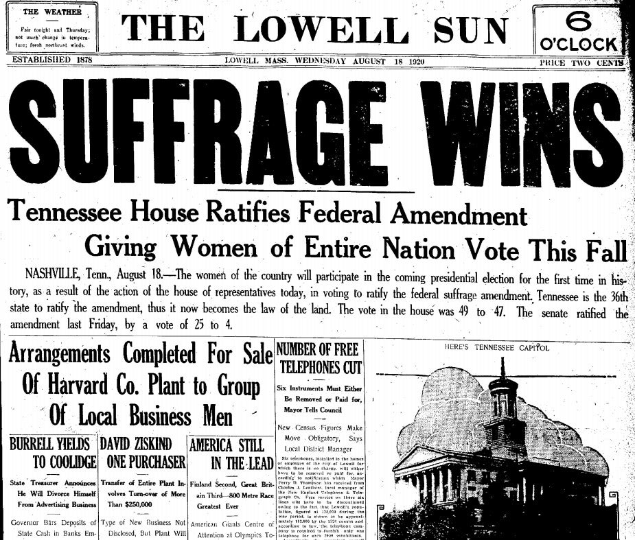 This Day In History Th Amendment Ratified Thanks To One Vote